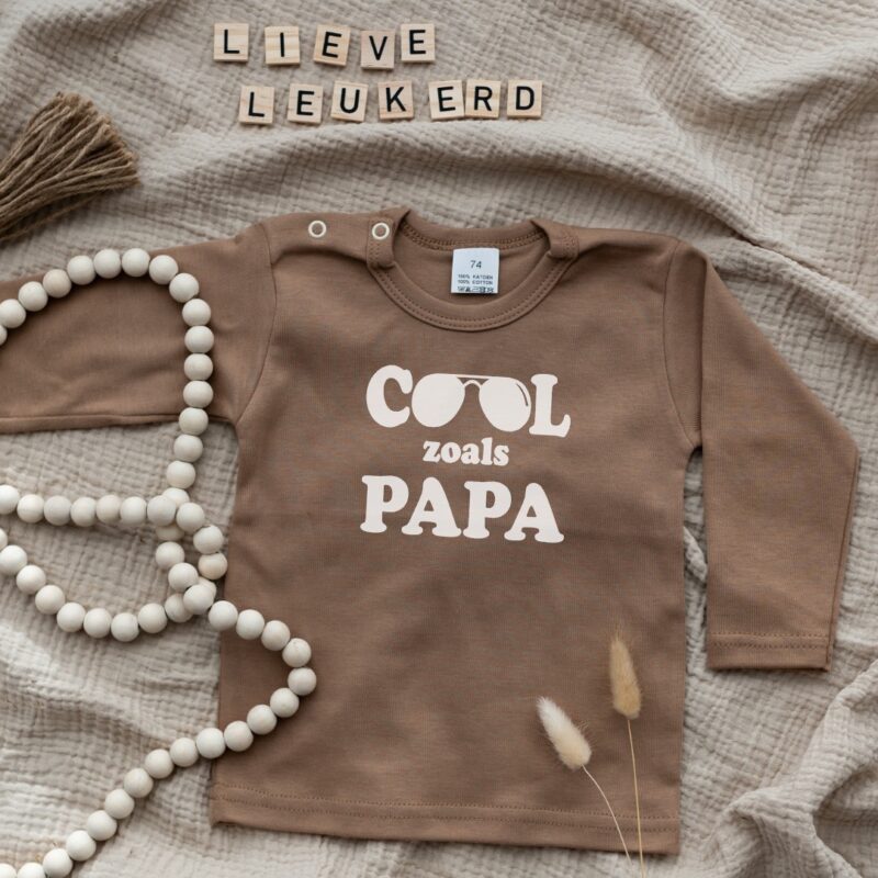 cool zoals papa mokka lange mouw