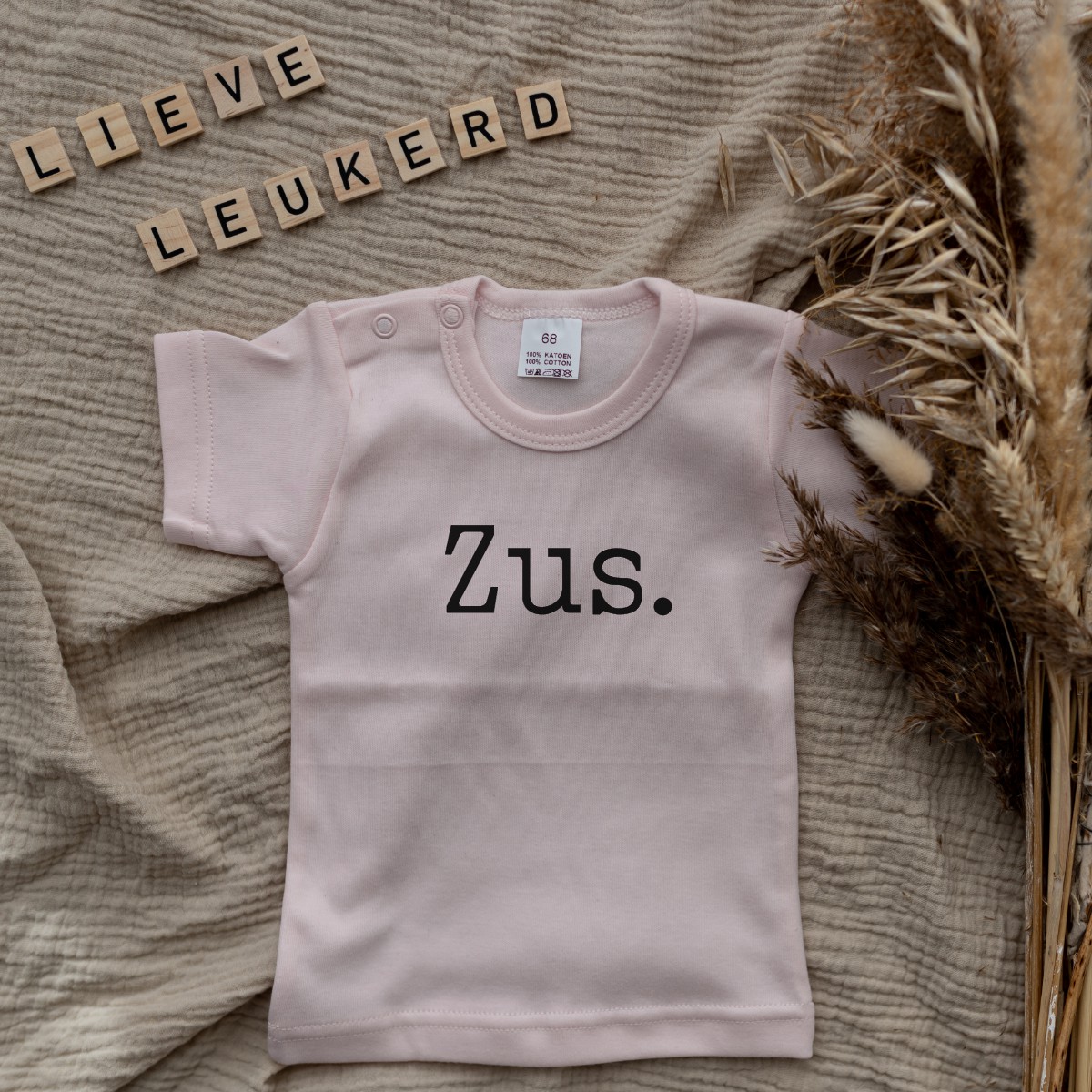 Tshirt roze zus met punt