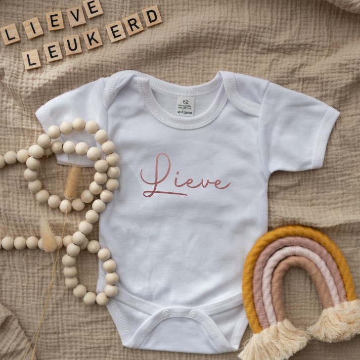 Romper naam Lieve Rose goud gepersonaliseerd