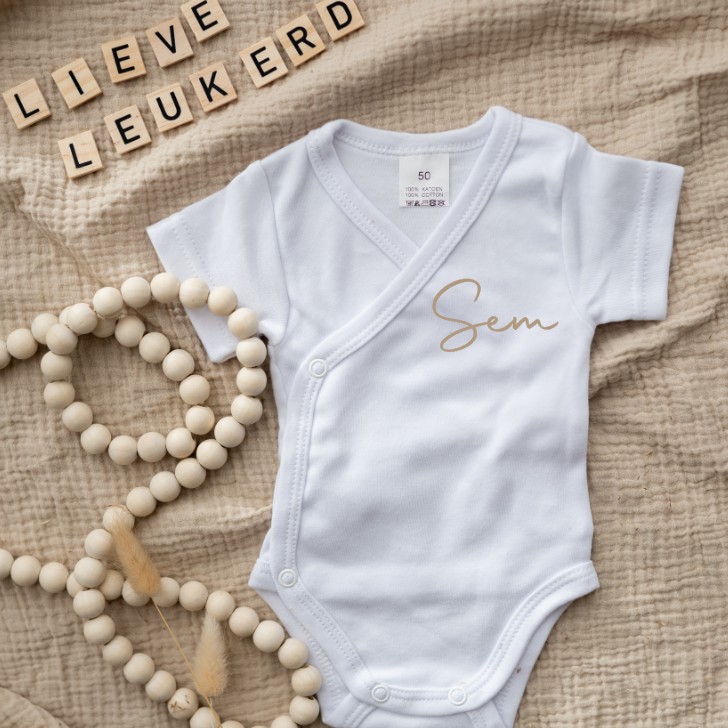 Romper naam Sem miniromper newborn 48 50 gepersonaliseerd